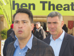 National leader Simon Bridges and agriculture spokesman Nathan Guy.