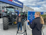 RCNZ's Steve Murray with Power Farming Canterbury's Sophia Dean.