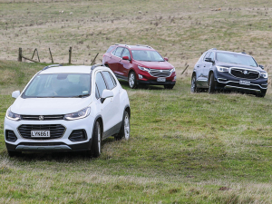 From left to right: Holden’s Trax, Equinox and Acadia.