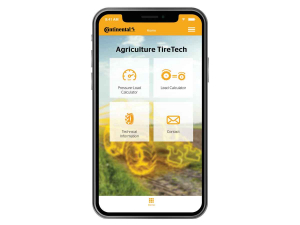 Continental&#039;s ‘Agriculture TireTech’ app.