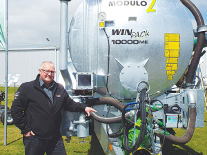 David Donnelly of Origin Agroup with a Joskin slurry tanker at the recent Effluent Expo.