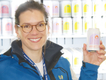 Margie Hunt promoting her new Soochi drink at the Massey University site at Fieldays in June.