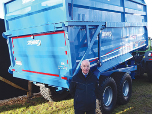 James Stewart with his company’s Pro-Series trailer at Fieldays.