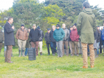 Foundation for Arable Research chairman David Birkett addresses attendees on a field trip to Lake Ellesmere during FAR’s Growing Sustainable Futures Conference at Lincoln University. 