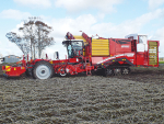 The Grimme Varitron 470 Terra Trac, self-propelled harvester can lift up to 25 tonnes of spuds per hour.
