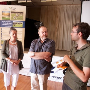 Steve and Josie Sterne chat with one of the French delegation.