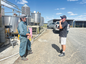 Waikato farmer Craig Clausen (left) with FIL area manager Mark Mohring.