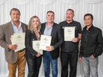 Miraka Excellence Awards 1 Certificate Holders - representatives from Te Raparahi Trust including Phillip Samuels, Murray and Tracey Simpson, Craig Walker & Dave Bajoyo.