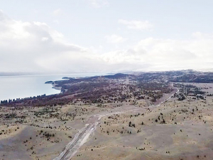 A still from Greenpeace drone footage showing the main irrigation pipeline.