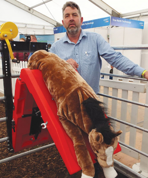 Irish farmer Ger Daly with his invention.