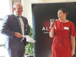 Federated Farmers Dairy chair Chris Lewis and farm worker Cheyanne Wilson at the launch.