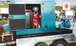 Portable skid unit for powering pumps.