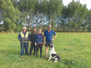 The team, from left: Farm workers John Clearwater and Andrew Barton with Birgit and Jon (and their dog, Jed).