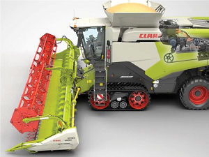 The semi-electric combine, normally be powered by a 626hp (460kw) powerplant to run on a less powerful 536hp (400kW) engine.