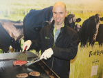 AgResearch senior scientist Matthew Barnett serving up Waygu treats to the punters at this year’s National Fieldays.