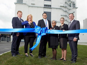 From left to right: Fonterra chairman John Wilson, MP for Taupo, Hon. Louise Upston, South Waikato operations manager Sam Mikaere, Raukawa iwi member Ruthana Begbie, South Waikato Mayor Jenny Shattock and Fonterra chief operating officer global operations Robert Spurway.