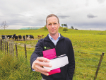 AgResearch senior scientist Brendon Welten holding a urine sensor.