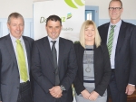 Outgoing DairyNZ chair John Luxton (left) with the newly elected board members Ben Allomes (returned) Elaine Cook (new) and Michael Spaans (returned).
