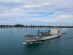 The MV Kakariki has set sail for Asia with the first shipment of Zespri Kiwifruit.