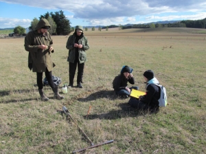 Lincoln University students at Glengael Farm during their soil-mapping exercise.