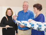 Gina Rinehart (left) joins Sue and Mat Daubney to launch the creamery in Western Australia.