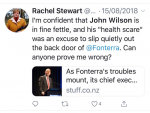 NZ Herald columnist Rachel Stewart's August 15 tweet.